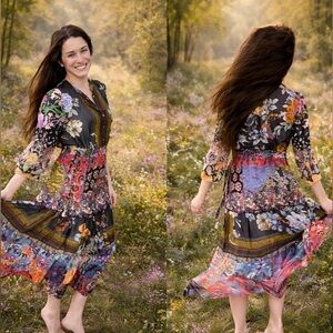 johnny was fern tiered knit dress | Dresses | Johnny Was Embroidered Midi Nwt Product ID:AP1D105090_AD201_P